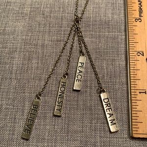 Inspirational Silver Tone Necklace Love Joy Dream